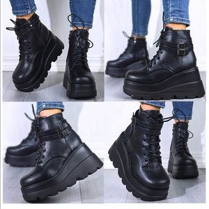 Size 6 platform combat boots